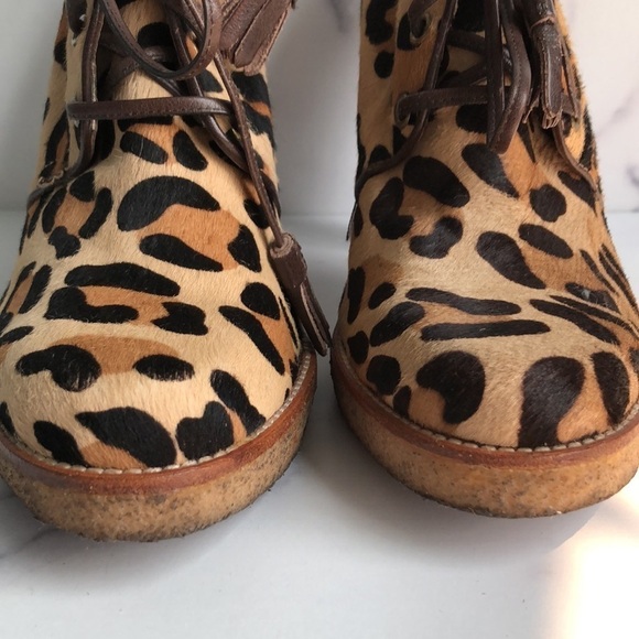 Coach Leopard Calf Hair Tullah Heels Booties Size 8.5B - Picture 5 of 14